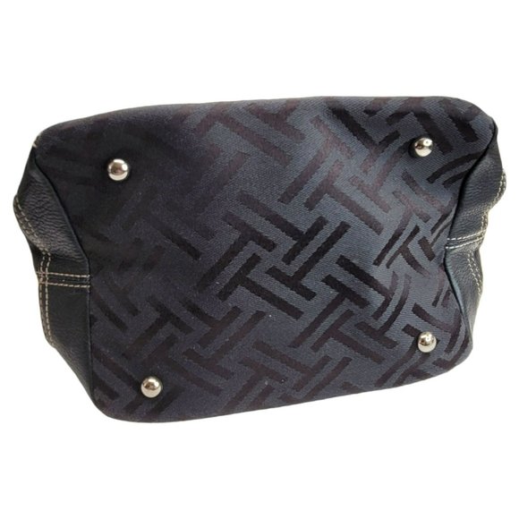 Tignanello Logo Black Purse Handbag Shoulder Bag Silver Hardware PD038 - Picture 16 of 16